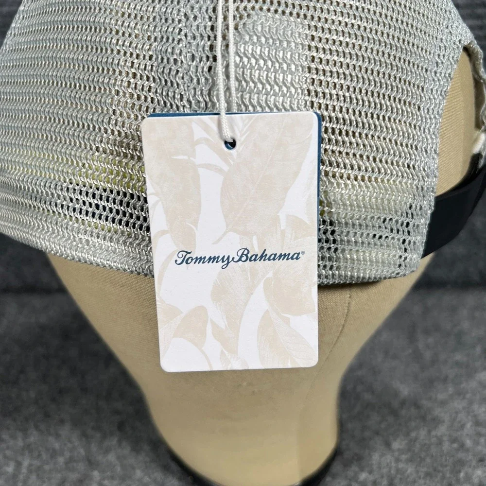 Tommy Bahama Hat Cap Mens Snap Back Blue Mesh Trucker Vacation Island New